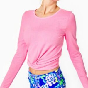 Women’s Lilly Pulitzer Pink Twist Long Sleeve Top Size Small
